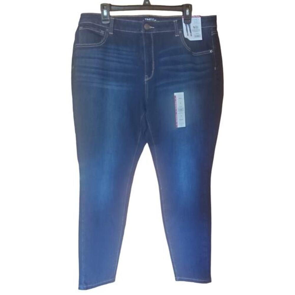 Time And Tru Womens Sz 18 High Rise Skinny Jeans Dark Wash Stretch New
